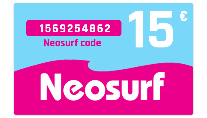 Capture d’écran du bon Neosurf